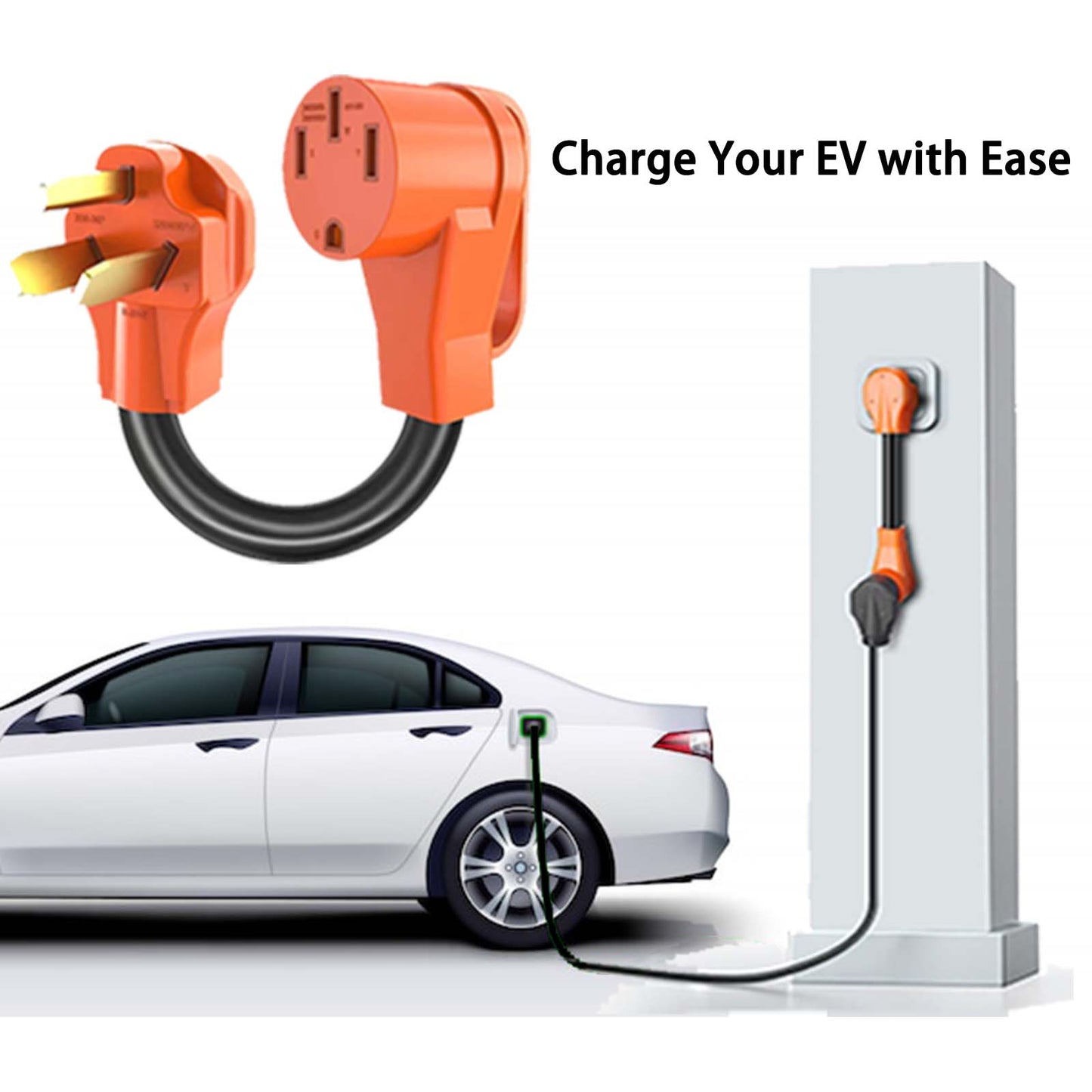 ZEMIRO CHARGE NEMA 10-30P to 14-50R EV Charger Adapter Cord, UL Listed 30 AMP Dryer to 50 AMP EV Conversion Adapter, for Level 2 EV Charging Compatible With Tesla