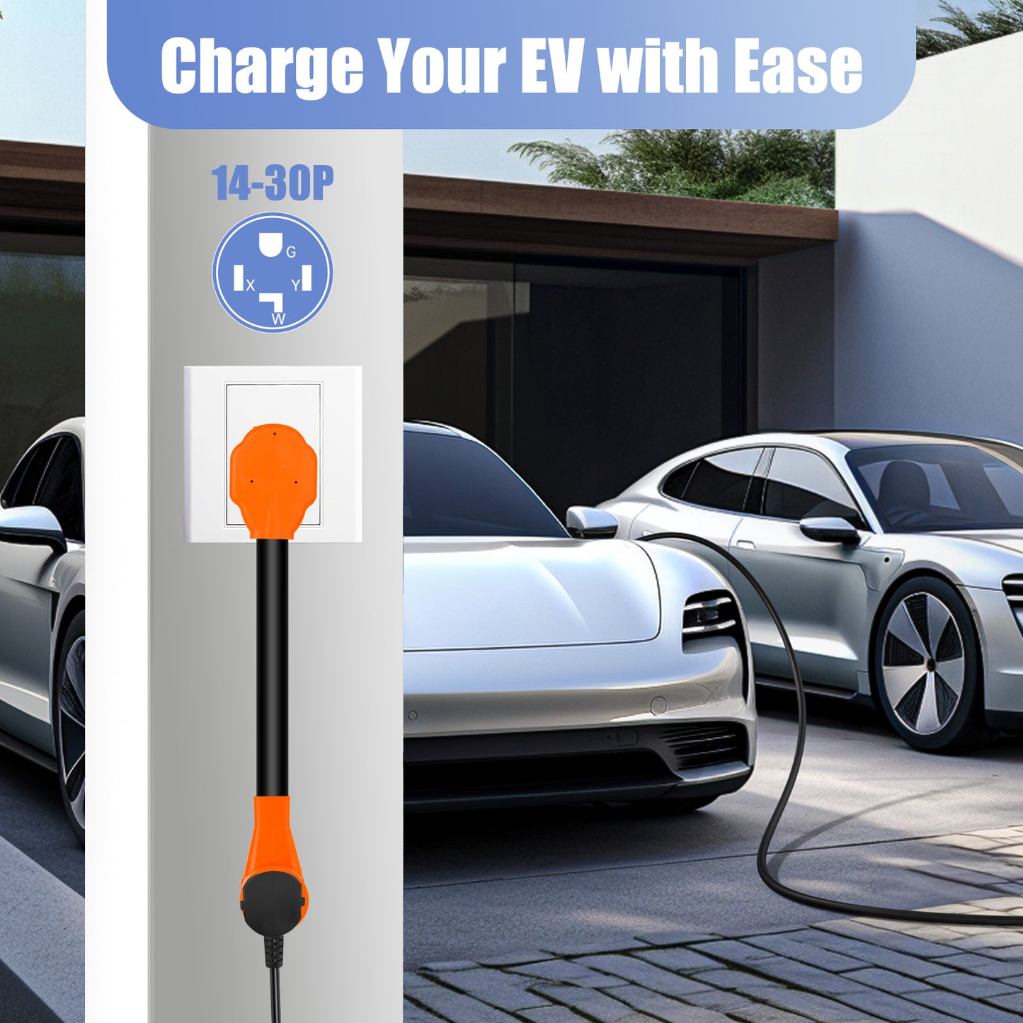 ZEMIRO CHARGE 14-30P to 14-50R EV Charger Adapter,UL Listed 30A Dryer EV Charging Adapter Cord to 50A 14-50 Adapter Compatible with Tesla and Other EV Level 2 Charging