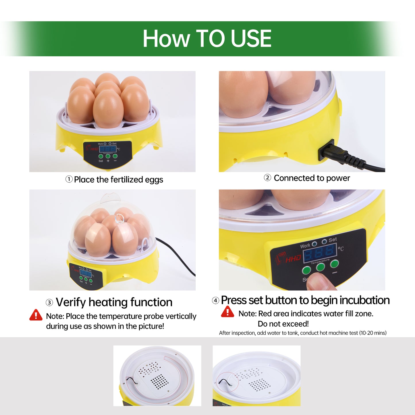 ZEMIRO CHARGE 7-Egg Incubator 360° View Poultry Incubator with Manual Temperature Control for Hatching Chicken, Duck, Goose, Parrot, and Quail Eggs