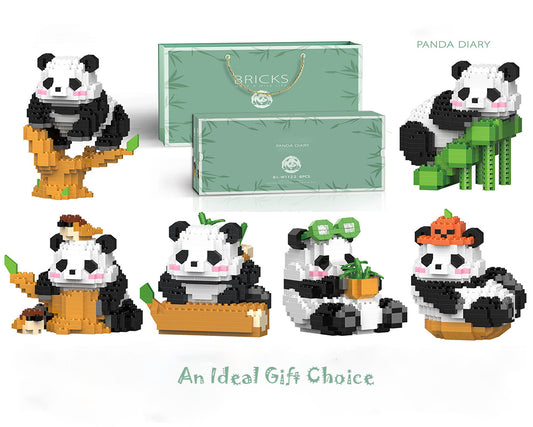 ZEMIRO CHARGE Mini Building Blocks Micro Blocks 3D Building Toy Panda for Kids Ages 6 and Up, Mini Blocks Building Sets for Adults Ideal Gift for Birthdays, Christmas, and Creative Home Decoration (6 Gift Sets with 2502 Pieces)