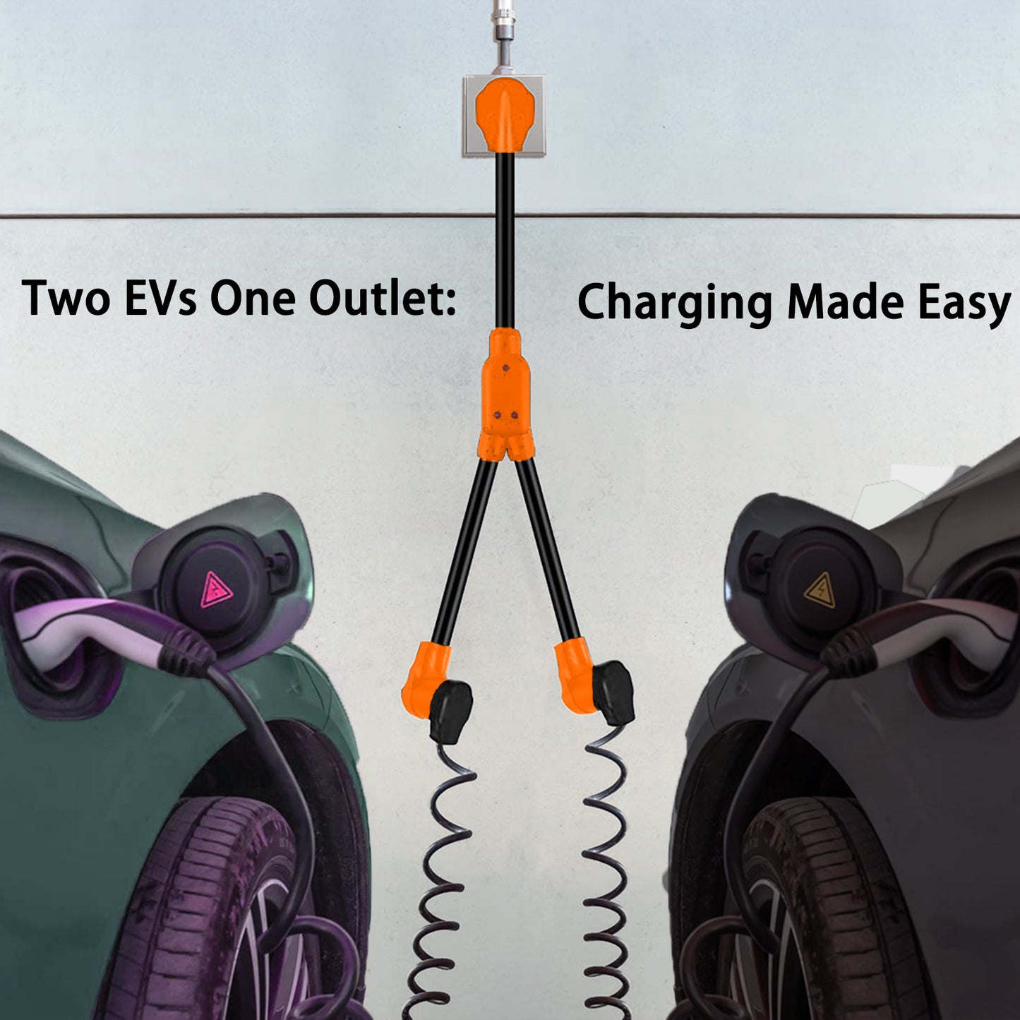 ZEMIRO CHARGE NEMA 14-50 Y Splitter Adapter Cord for RV and EV, 4-Prong 250-Volt, NEMA 14-50P to x2 NEMA 14-50R, 6/3, 8/1 STW AWG Gauge-Auto/RV/EV/Tesla Model 3/S/X/Y-3 Feet