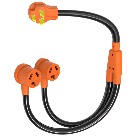 ZEMIRO CHARGE EV 10-30P to 10-30R EV Charger Adapter Y Splitter Cord 10/3 STW 30 Amp 250 Volt Power Cord Adapter for EV, Dryer Outlet and Level 2 EV Charging