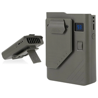 Portable Rechargeable Waist Fan, 3600mAh Hands-Free Wearable Belt Fan for Outdoor, Camping, Travel & Work (Military Green)