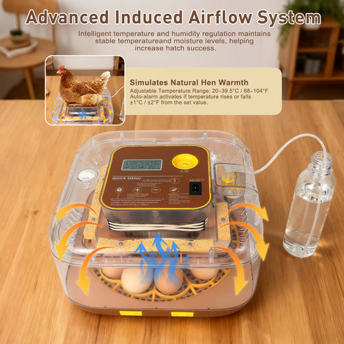 ZEMIRO – Pro 12-Egg Incubator for Beginners & Breeders with Full Automation, Minimal Maintenance, Precision Control & Chick-Safe Design