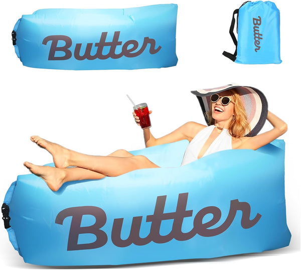 Inflatable Lounger Air Sofa, Portable Hammock Couch Air Sofa Water Proof& Anti-Air Leaking Design for Beach, Camping, Picnics, Travel & Festivals