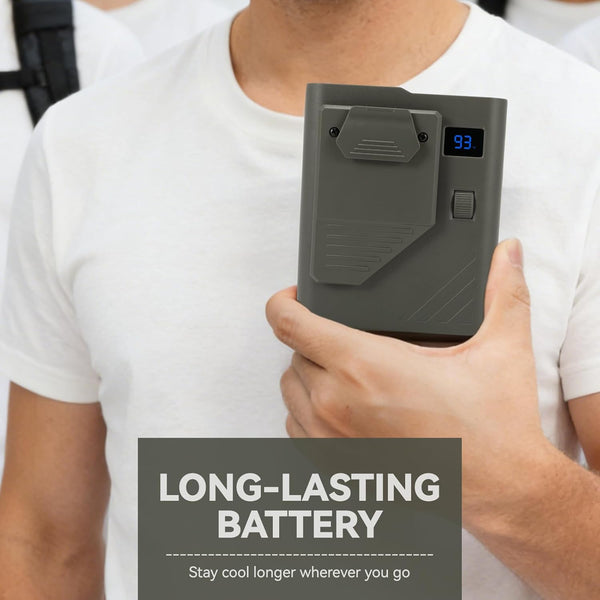 Portable Rechargeable Waist Fan, 3600mAh Hands-Free Wearable Belt Fan for Outdoor, Camping, Travel & Work (Military Green)