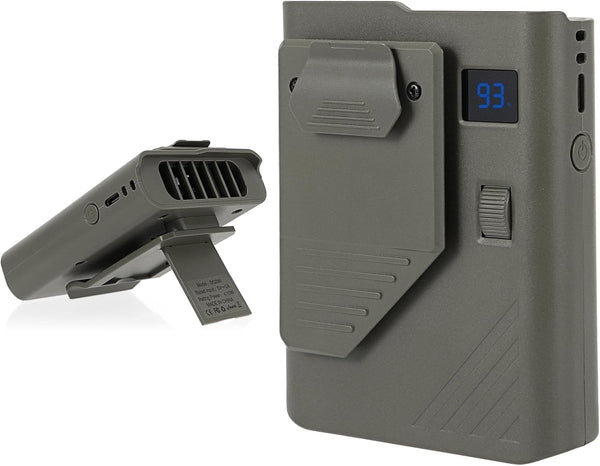 Portable Rechargeable Waist Fan, 3600mAh Hands-Free Wearable Belt Fan for Outdoor, Camping, Travel & Work (Military Green)