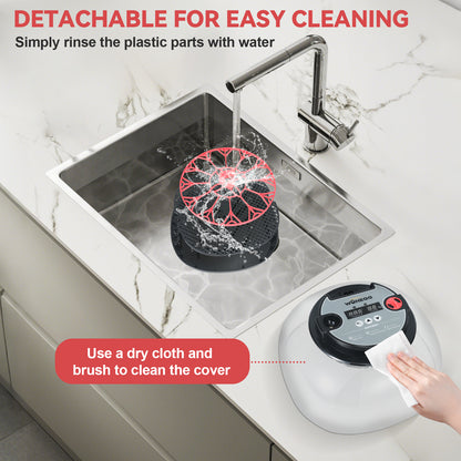 ZEMIRO CHARGE Simple Plus 12-Egg Incubator for Beginners, Full-Stage Adaptive Humidity (Dual-Bottle) & Temp Control, Auto Egg Turn, Real-Time Display, Candler for Hatching Poultry Eggs