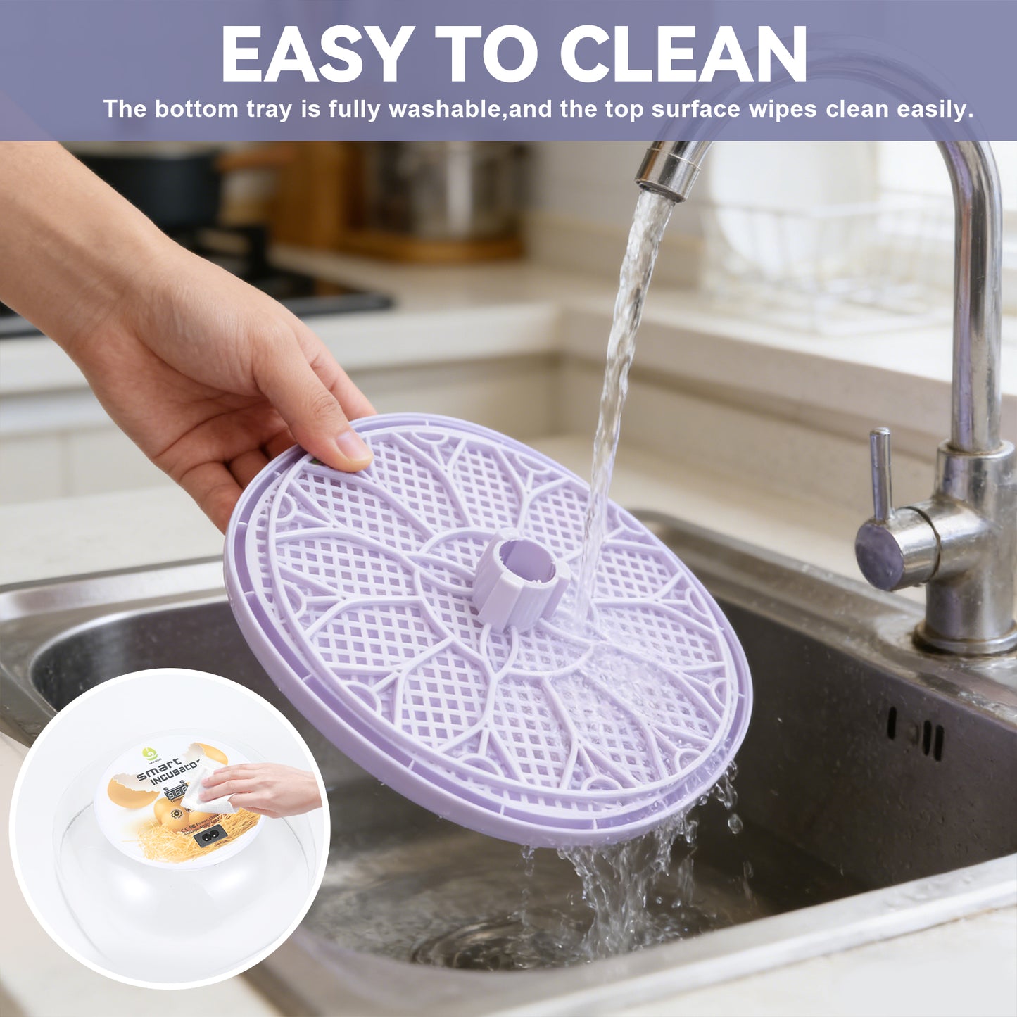 ZEMIRO CHARGE Simple 12-Egg Incubator for Beginners, Auto Egg Turn, Steady Self-Regulating Humidity & Consistent Temperature Control for Hatching Chicken, Goose, Duck, Quail, Pigeon, and Turkeys