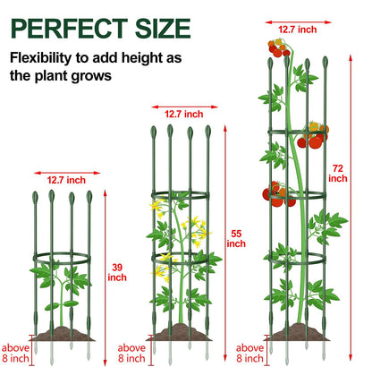 ZEMIRO CHARGE 2-Pack Tomato Cage Garden Plant Support - Up to 55 inches, Tomato Trellis for Potted Plants, Tomato Cage Plant Stakes for Climbing Vegetables, Flowers