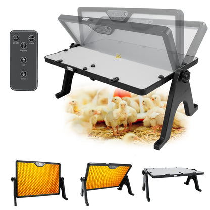 ZEMIRO CHARGE 180W Radiant Chicken Coop Heater Energy-Efficient Winter Heating, Safer Alternative to Brooder Lamps,Heater with 2 Heating Plates for Chick Kitten Puppy Pets Animals-Black