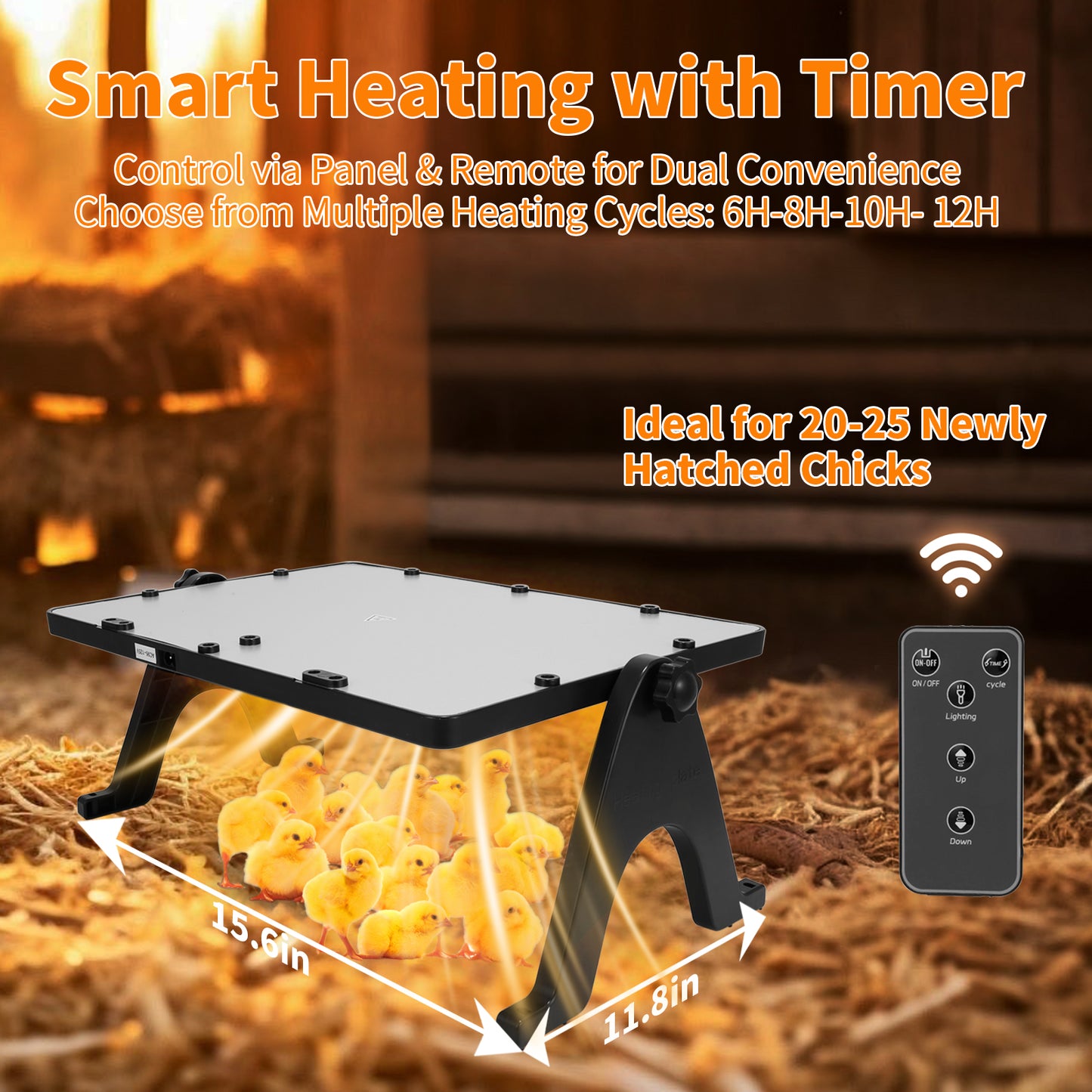 ZEMIRO CHARGE 180W Radiant Chicken Coop Heater Energy-Efficient Winter Heating, Safer Alternative to Brooder Lamps,Heater with 2 Heating Plates for Chick Kitten Puppy Pets Animals-Black