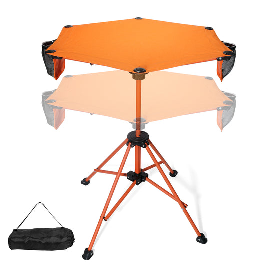 ZEMIRO CHARGE Portable Folding Camping Picnic Table with Cup Holders & Carrying Bag – Collapsible Outdoor Table for BBQ, Fishing, and Travel