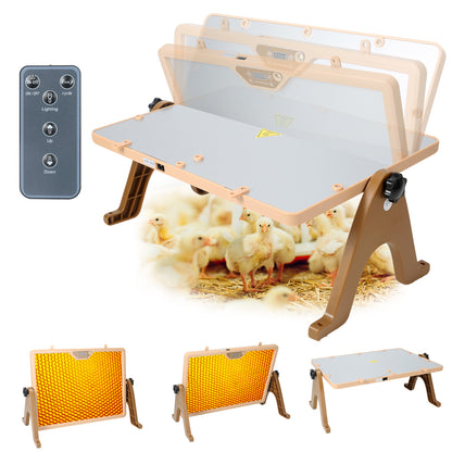 ZEMIRO CHARGE 180W Radiant Chicken Coop Heater Energy-Efficient Winter Heating, Safer Alternative to Brooder Lamps,Heater with 2 Heating Plates for Chick Kitten Puppy Pets Animals-Brown