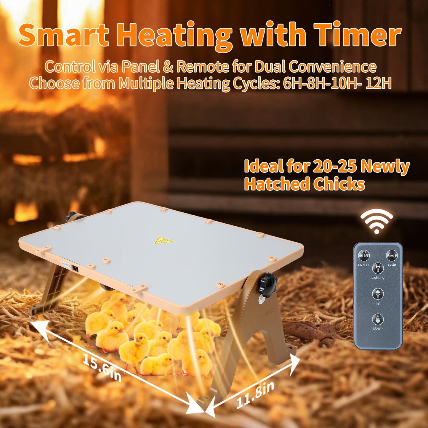 ZEMIRO CHARGE 180W Radiant Chicken Coop Heater Energy-Efficient Winter Heating, Safer Alternative to Brooder Lamps,Heater with 2 Heating Plates for Chick Kitten Puppy Pets Animals-Brown