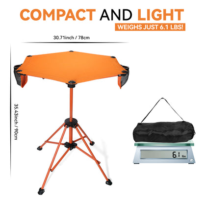 ZEMIRO CHARGE Portable Folding Camping Picnic Table with Cup Holders & Carrying Bag – Collapsible Outdoor Table for BBQ, Fishing, and Travel
